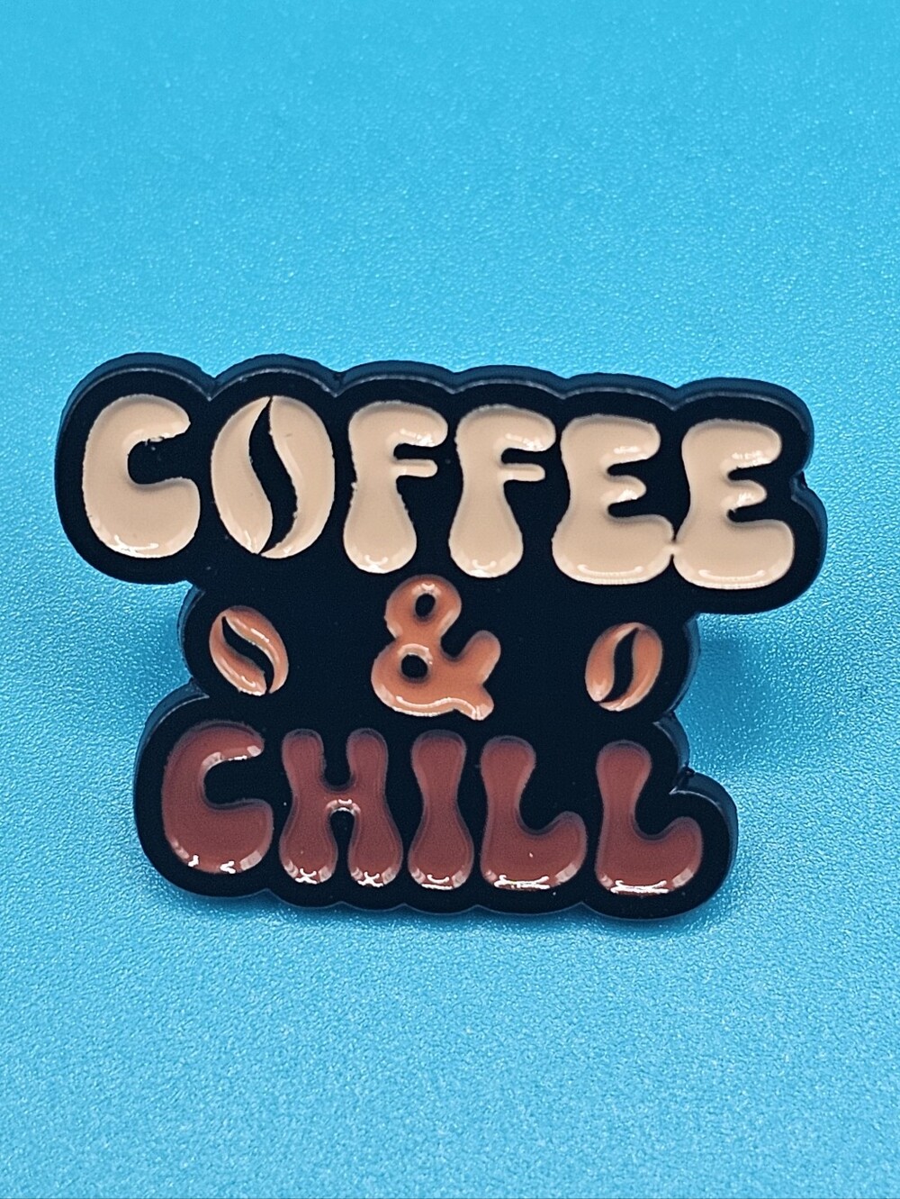 "Coffee & Chill" Retro Enamel Pin Coffee Lover Lapel Pin